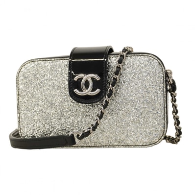 ★最終価格【6cc3927】シャネル ショルダーバッグ チェーンショルダー パテントレザー ブラック シルバー シルバー金具【中古】レディース