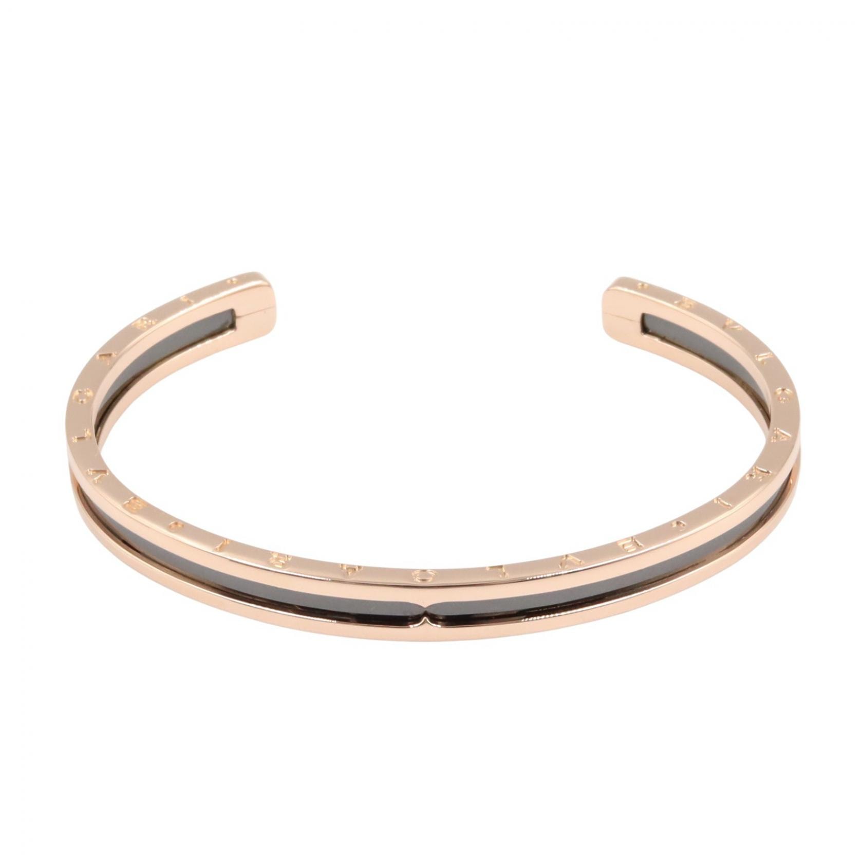 ブルガリ BVLGARI B-zero1 ビーゼロワン ブレスレット セラミック ブレスレット アクセサリー K18PG(ピンクゴールド) セラミック メンズ レディース ゴールド系 / ブラック系 【中古】