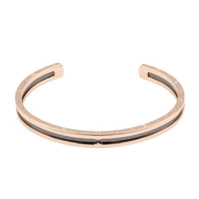 ブルガリ BVLGARI B-zero1 ビーゼロワン ブレスレット セラミック ブレスレット アクセサリー K18PG(ピンクゴールド) セラミック メンズ レディース ゴールド系 / ブラック系 【中古】