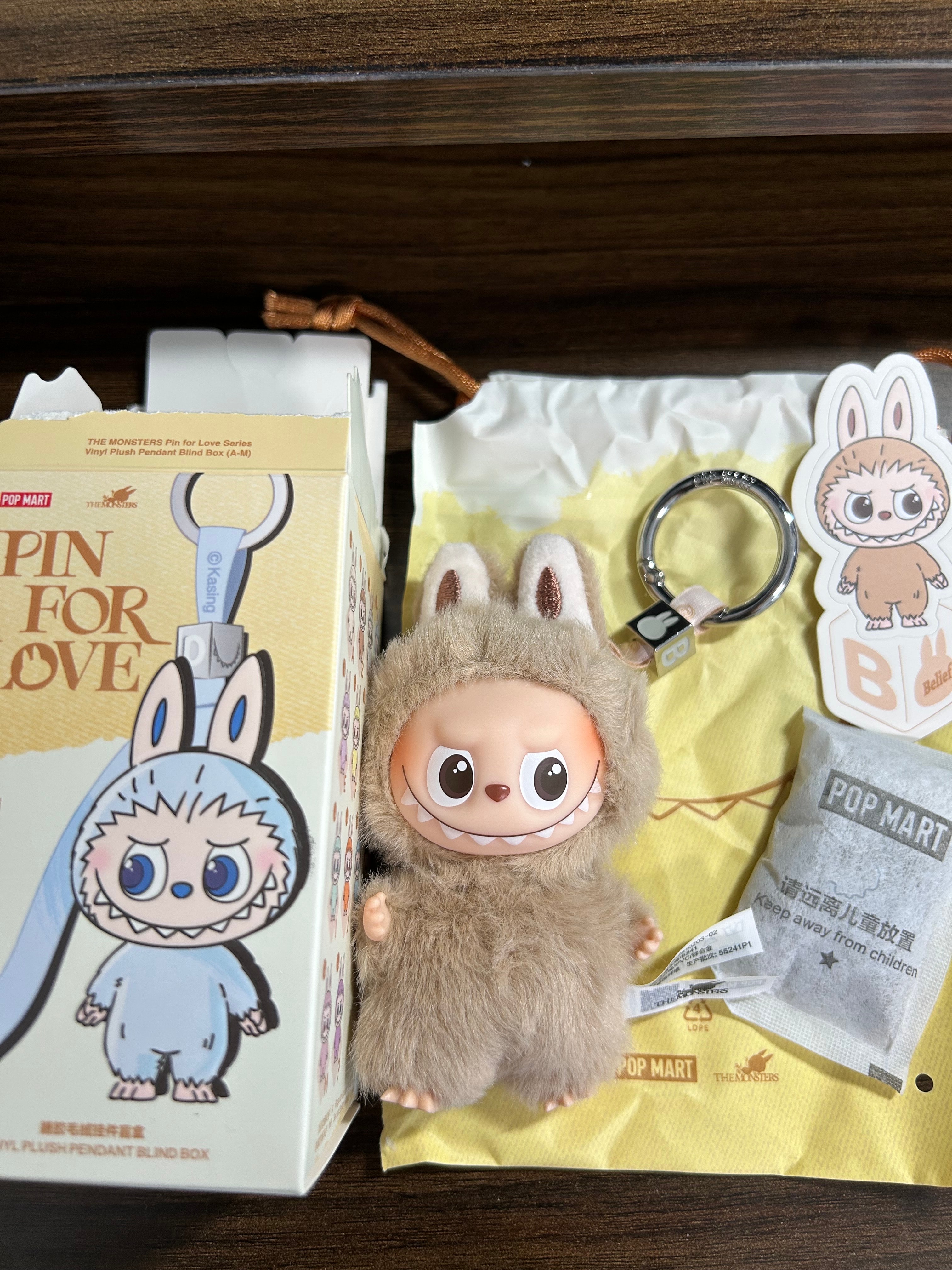 POP MART THE MONSTERS (LABUBU) Pin for Love Series-Vinyl Plush Pendant (A-M) B