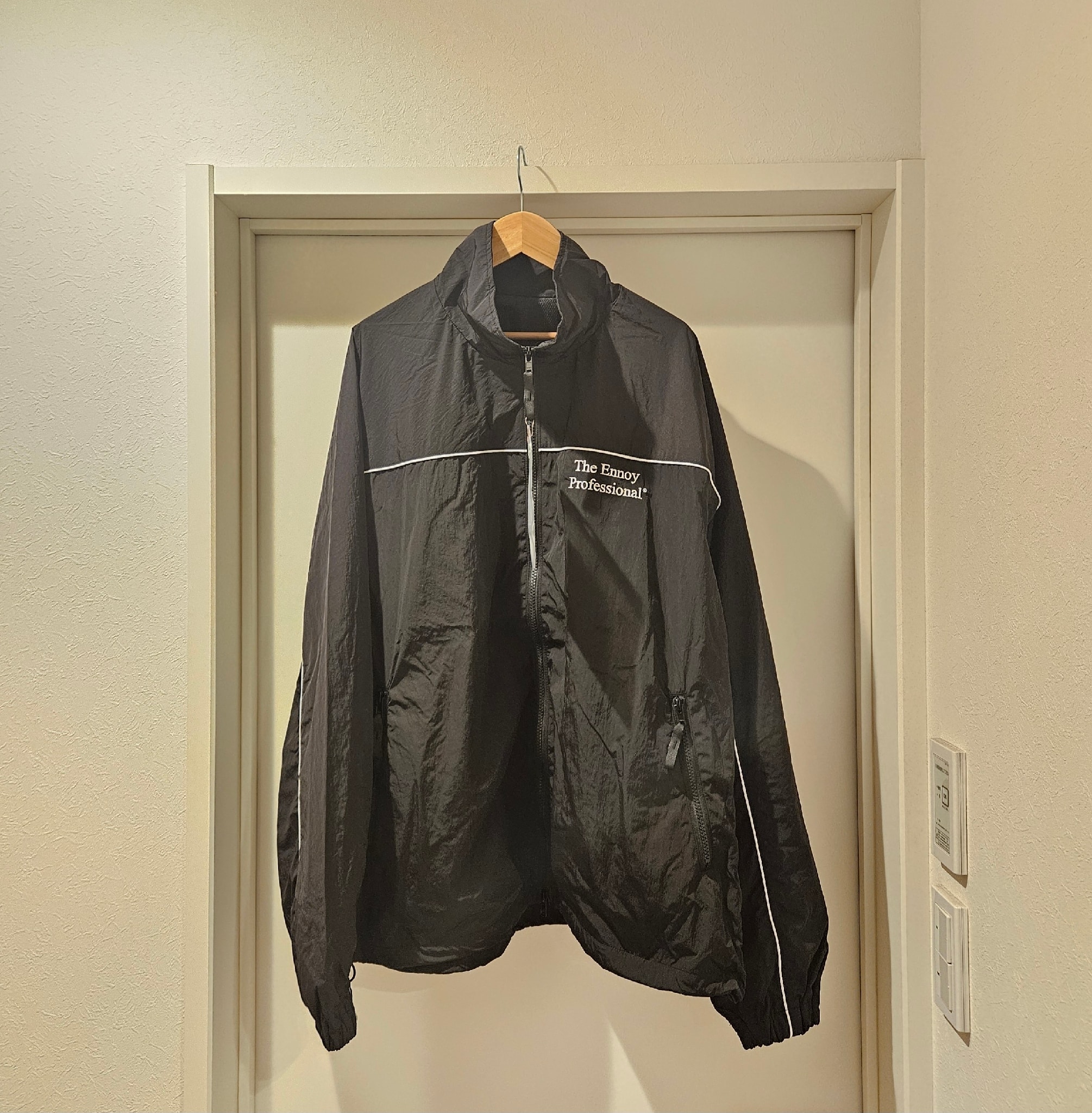 ENNOY Stylistshibutsu Piping Nylon Track Jacket "Black/White"