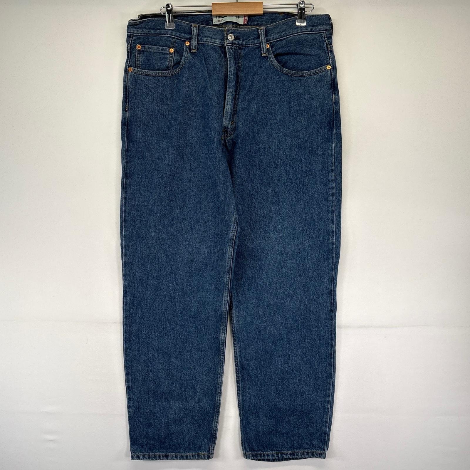 古着 リーバイス Levi's デニム パンツ テーパード 5ポケット バギー ジーパン w38 L30  ブルー系 メンズ