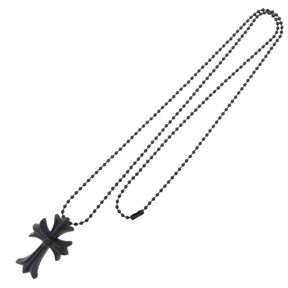 Chrome Hearts Rubber Small CH Cross Silicon Necklace "Black"