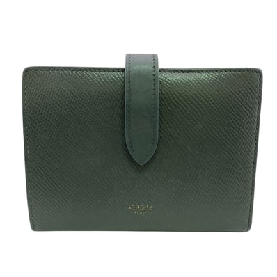 セリーヌ CELINE 二つ折り財布 ミディアム ストラップウォレット グレー