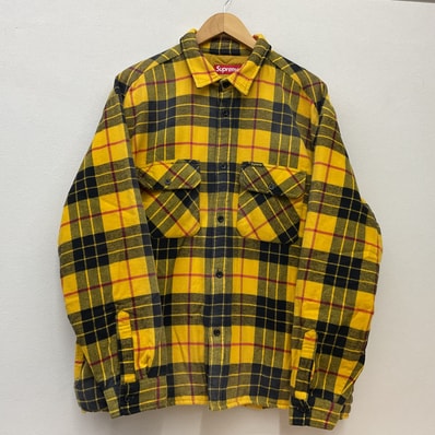 Supreme【シュプリーム】Quilted Plaid Shirt チェック イエロー L