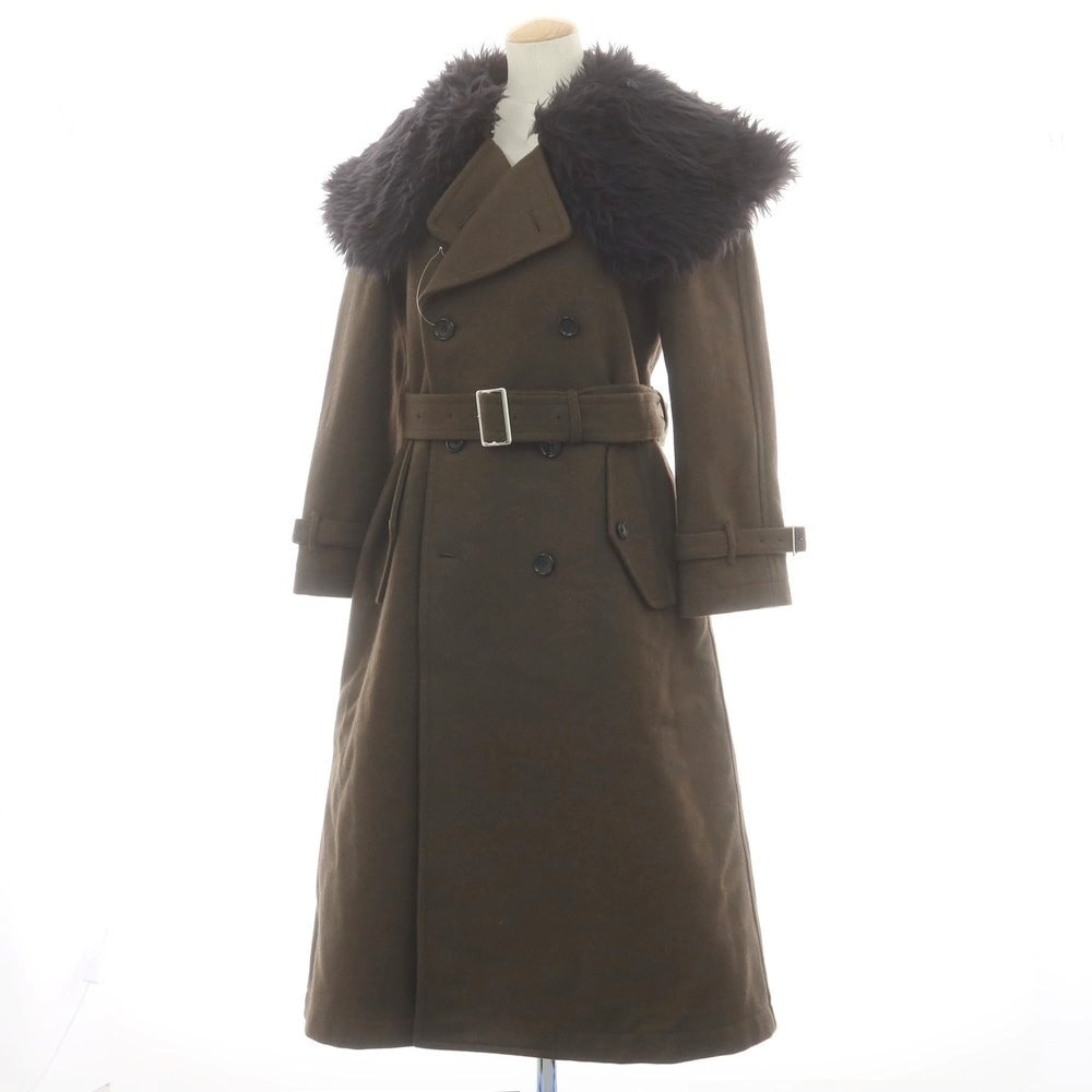 【中古】コムデギャルソン コムデギャルソン COMME des GARCONS COMME des GARCONS 2023年秋冬 ウールナイロン トレンチコート ダークオリーブ【サイズXS】【レディース】