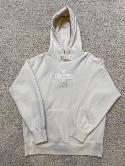 Supreme Cross Box Logo Hooded Sweatshirt "Natural"