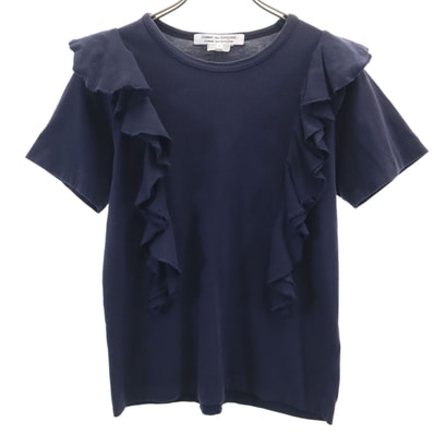 Comme des Garcons Comme des Garcons コムデギャルソンコムデギャルソン 2008年 日本製 半袖 フリル Tシャツ S ネイビー