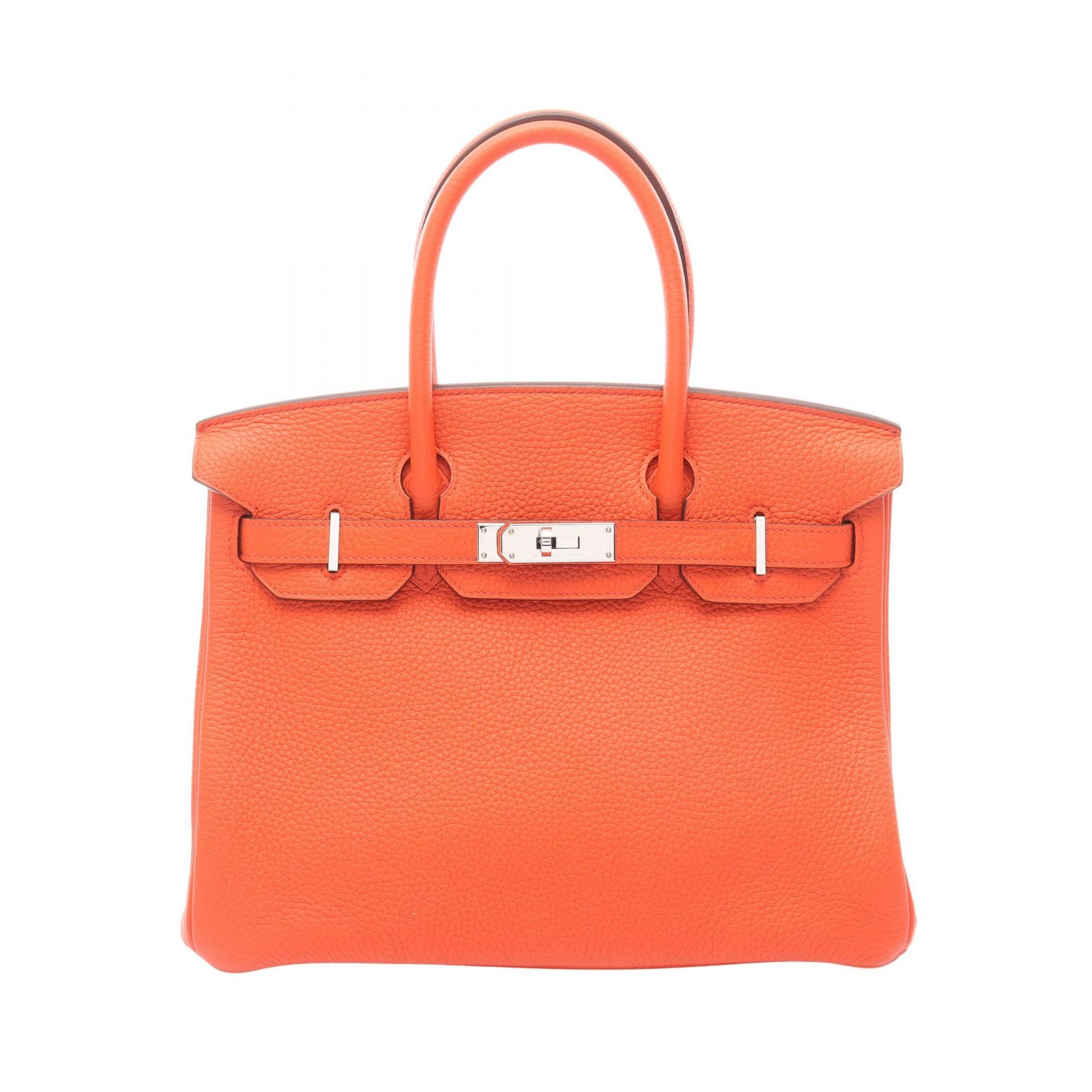 エルメス HERMES バーキン30 ハンドバッグ バッグ レザー トゴ トゴ オレンジポピー T刻印(2015年製造) レディース オレンジ系 030520CK 【中古】