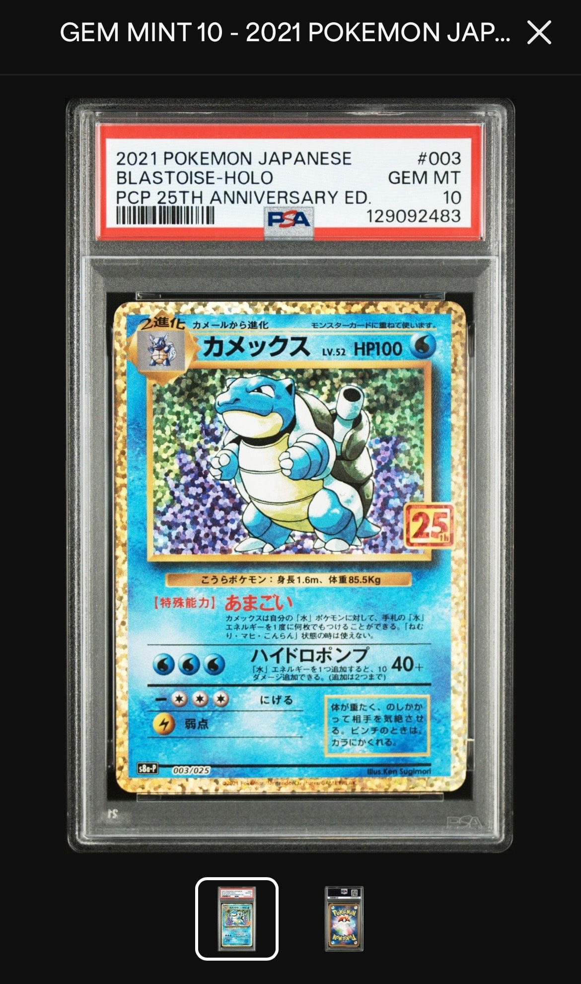 カメックス: プロモ[S8a-P 003/025](プロモカードパック 25th ANNIVERSARY edition)