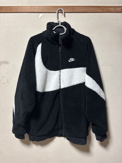 Nike Big Swoosh Reversible Boa Jacket "Black Sail"