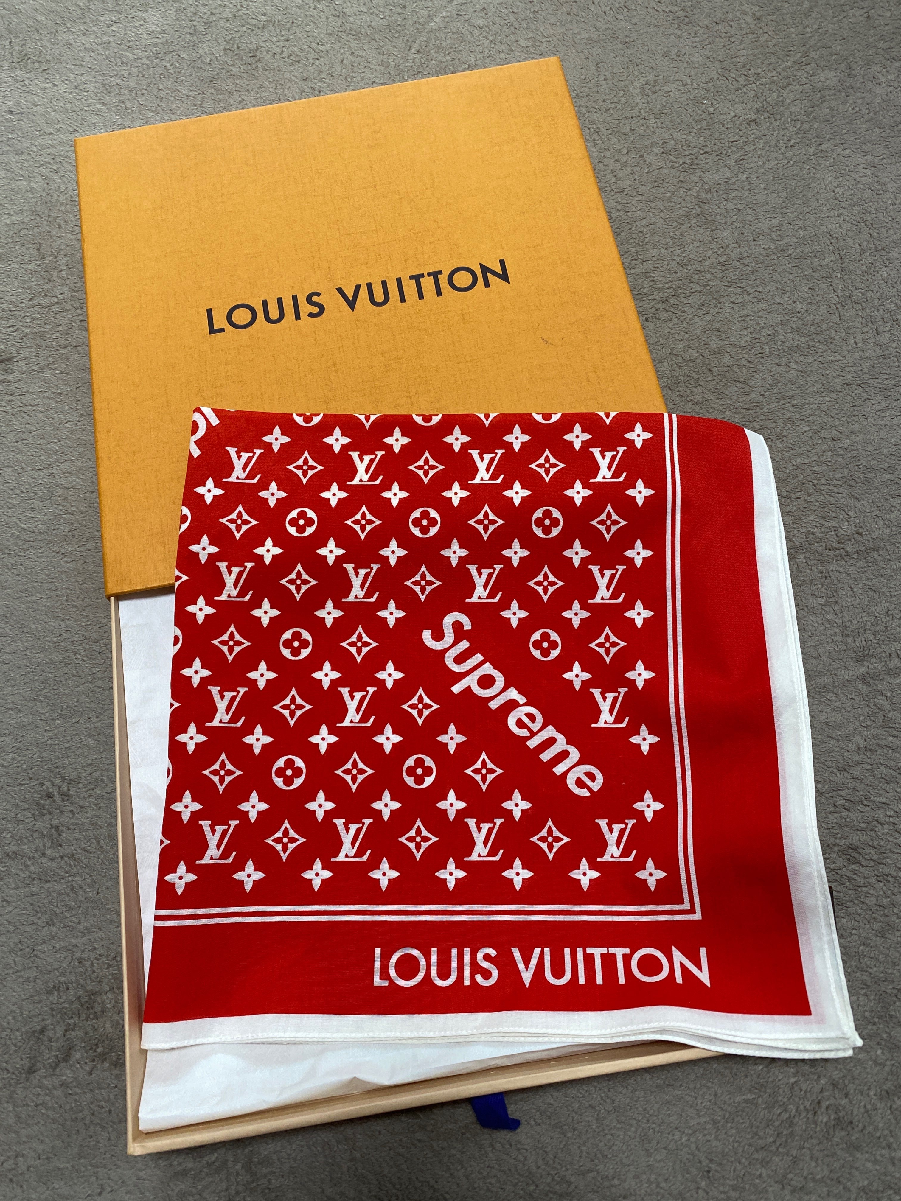 Louis Vuitton x Supreme Monogram Bandana "Red"