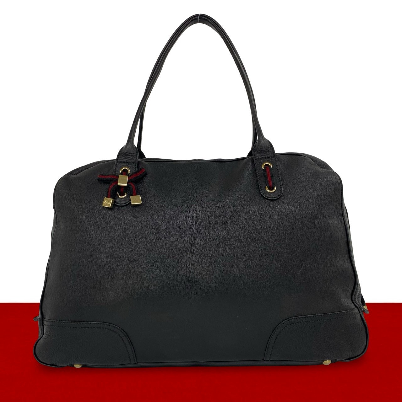 GUCCI グッチ プリンシー シェリーライン レザー ボストンバッグ ブラック
26483