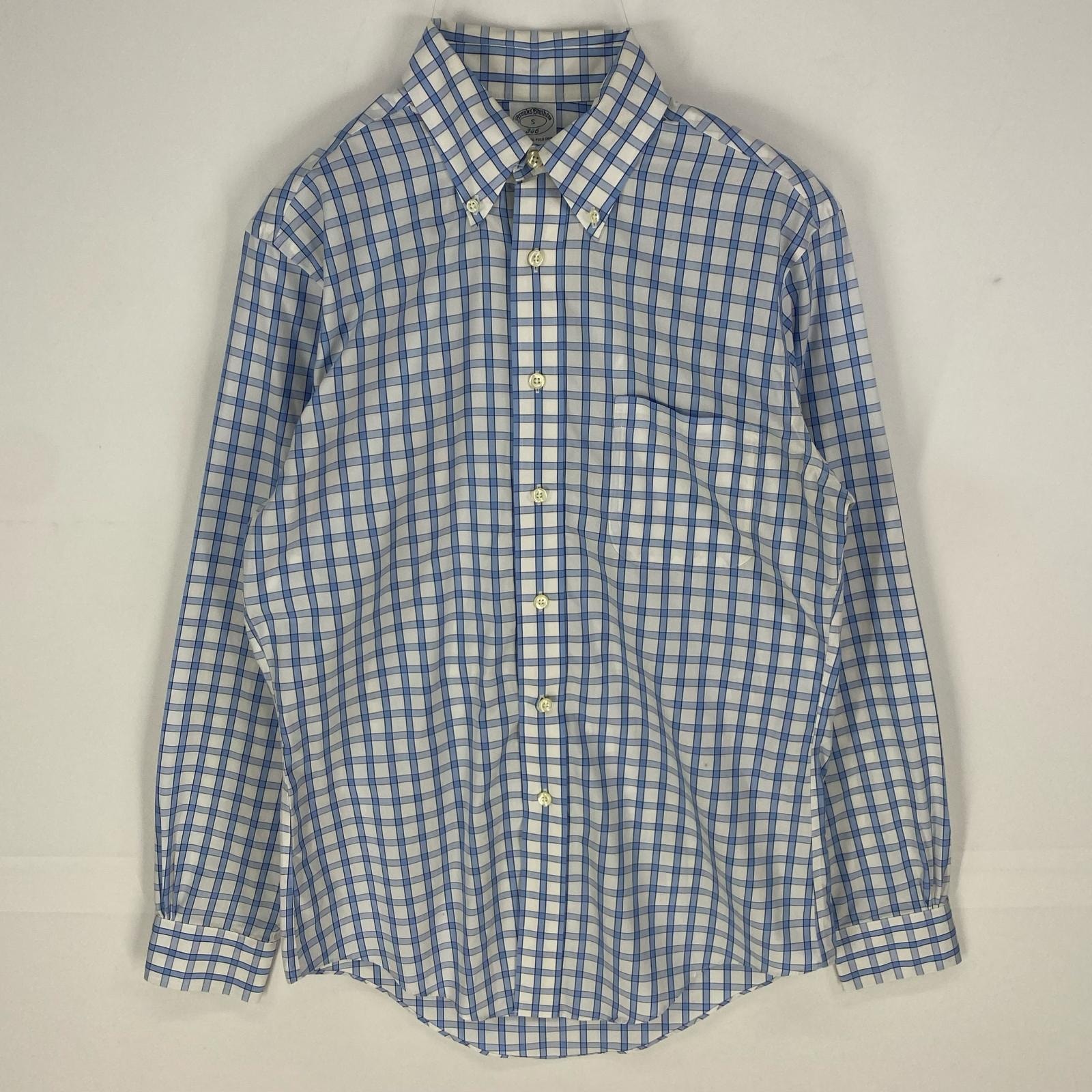 古着 ブルックスブラザーズ Brooks Brothers 長袖シャツ 胸ポケット 346 ロングスリーブ 水色系 チェック メンズ