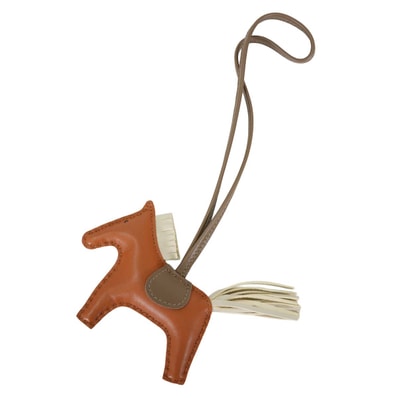 HERMES エルメス バッグチャーム ロデオ PM ゴールド/クレ/エトープ (エトゥープ) アニョーミロ(ラム) B刻印 新品同様【中古】
