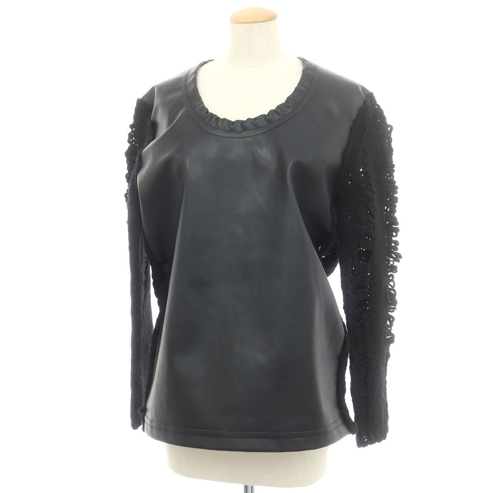 【中古】コムデギャルソン COMME des GARCONS 2024年秋冬 ウール 切替 プルオーバーニット ブラック【サイズM】【レディース】