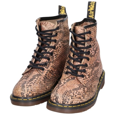 古着 ドクターマーチン Dr.Martens 蛇柄 パイソン柄 8ホールブーツ 英国製 7 メンズ26.0cm相当/saa014423