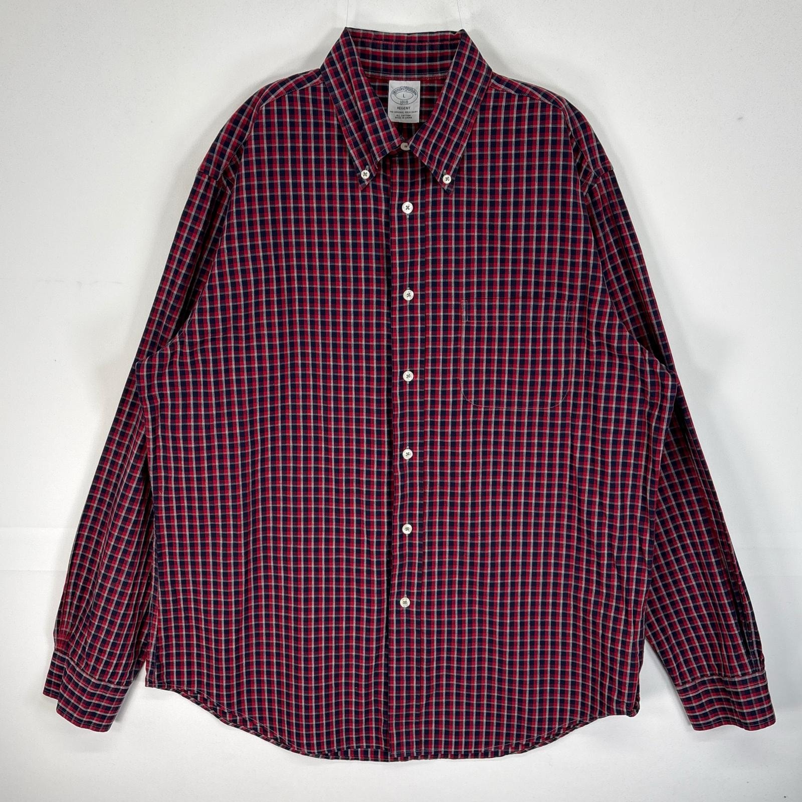 古着 ブルックスブラザーズ Brooks Brothers 長袖シャツ チェック 1818 REGENT L  レッド系 マルチカラー メンズ