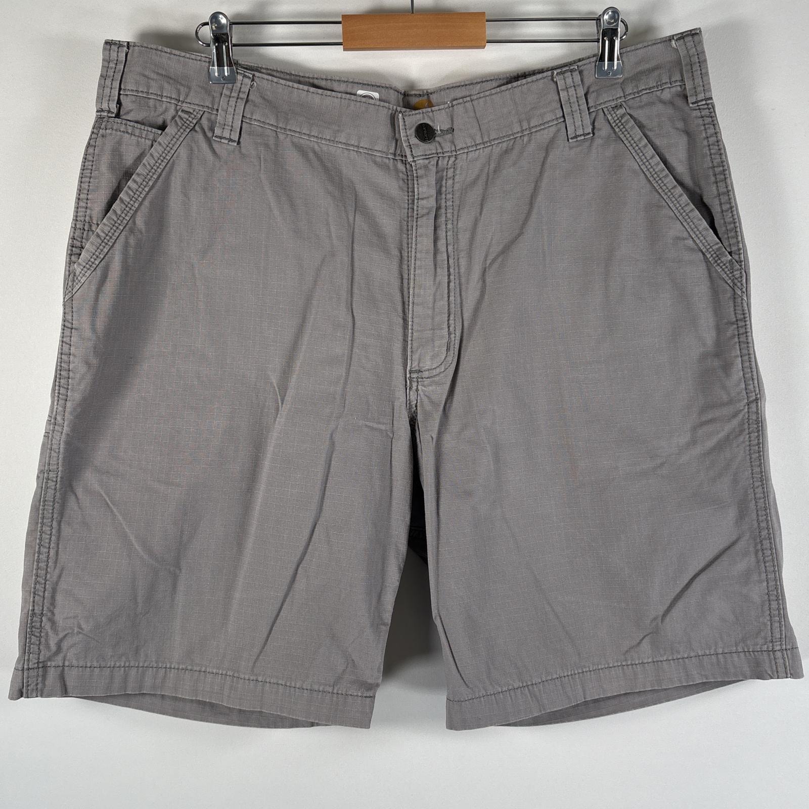 古着 カーハート Carhartt ショートパンツ 大きいサイズ ワークショーツ ワンポイント FORCE サイドポケット w40  グレー系 メンズ