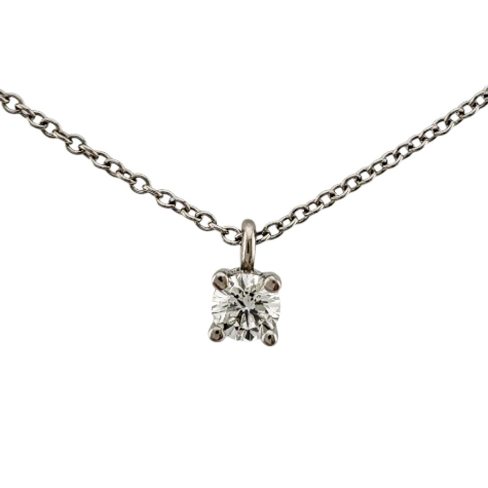 ティファニー ソリティア ネックレス Pt950プラチナ ダイヤモンド レディース TIFFANY&Co.  中古