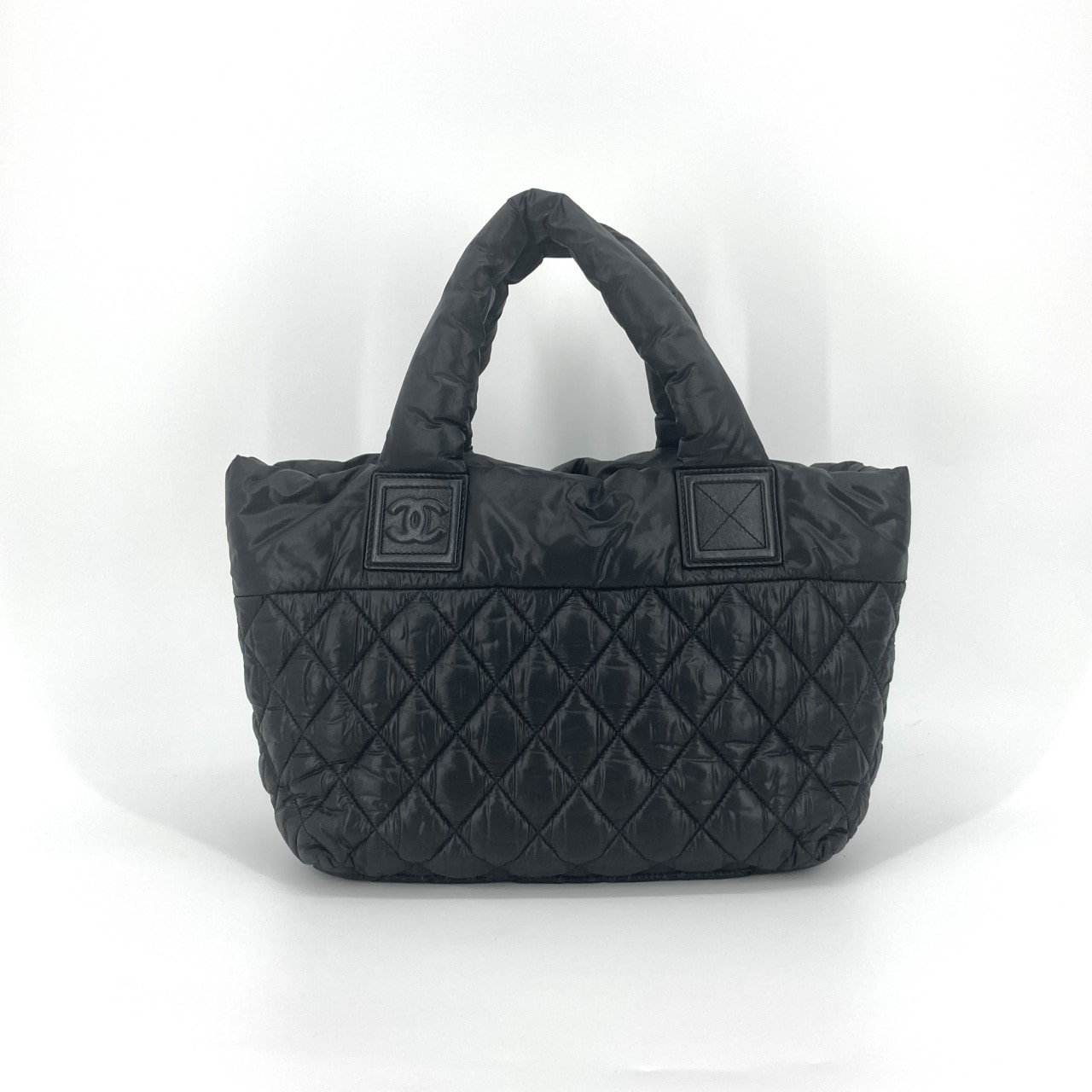 CHANEL(シャネル) コココクーン リバーシブル ナイロン レザー 13番台 A48610 トートバッグ ブラック×ボルドー