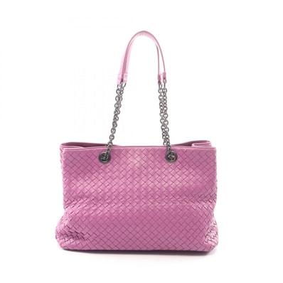 ボッテガヴェネタ BOTTEGA VENETA イントレチャート トートバッグ バッグ レザー レディース ピンク系 【中古】