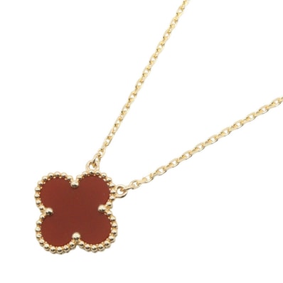 ヴァンクリーフ&アーペル Van Cleef & Arpels ヴィンテージアルハンブラ カーネリアン ネックレス ネックレス ジュエリー K18(イエローゴールド) カーネリアン レディース ゴールド系 / レッド系 VCARD38500