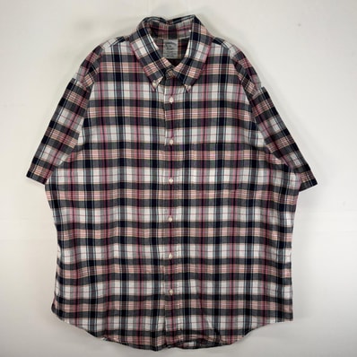 古着 ブルックスブラザーズ Brooks Brothers 半袖シャツ 胸ポケ REGENT 1818 XL パープル系 チェック メンズ