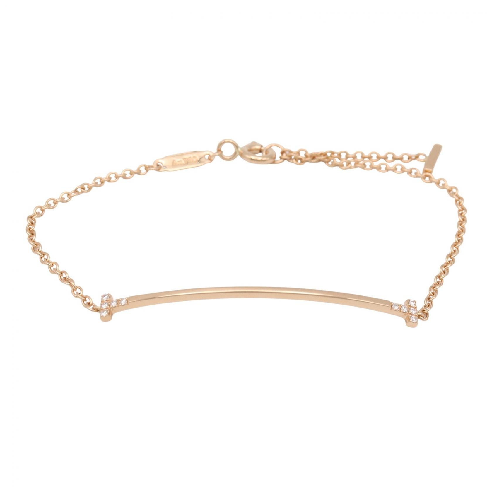 ティファニー TIFFANY&CO Tスマイル スモール ダイヤ ブレスレット ブレスレット アクセサリー K18PG(ピンクゴールド) ダイヤモンド レディース クリア系 / ゴールド系 75369476 【中古】