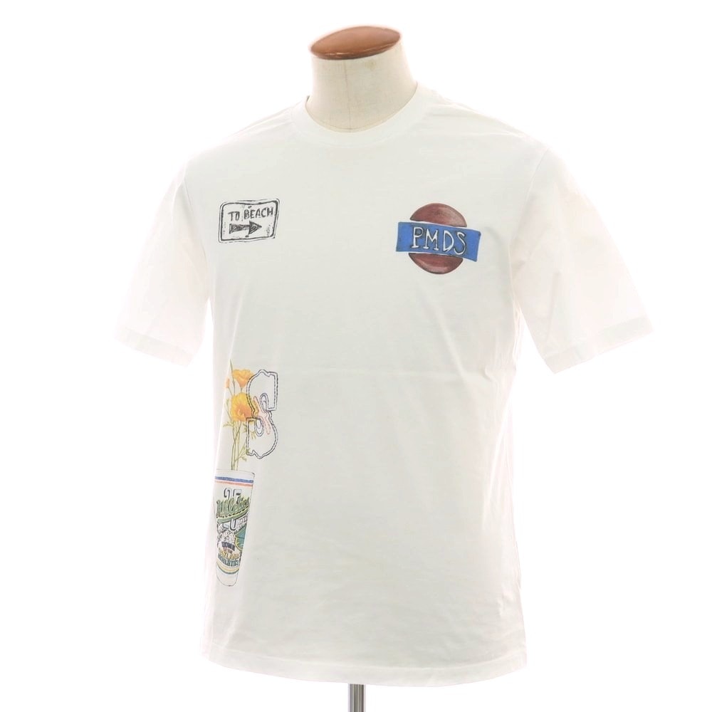 【中古】ピーエムディーエス PMDS コットン天竺 クルーネック 半袖Tシャツ ホワイト【サイズM】【メンズ】
