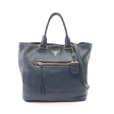 プラダ PRADA VIT DAINO トートバッグ バッグ レザー レディース ブルー系 【中古】