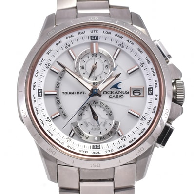 値下 カシオ CASIO OCW-T1010G-7AJF オシアナス ソーラー電波 メンズ 良品 G#144229