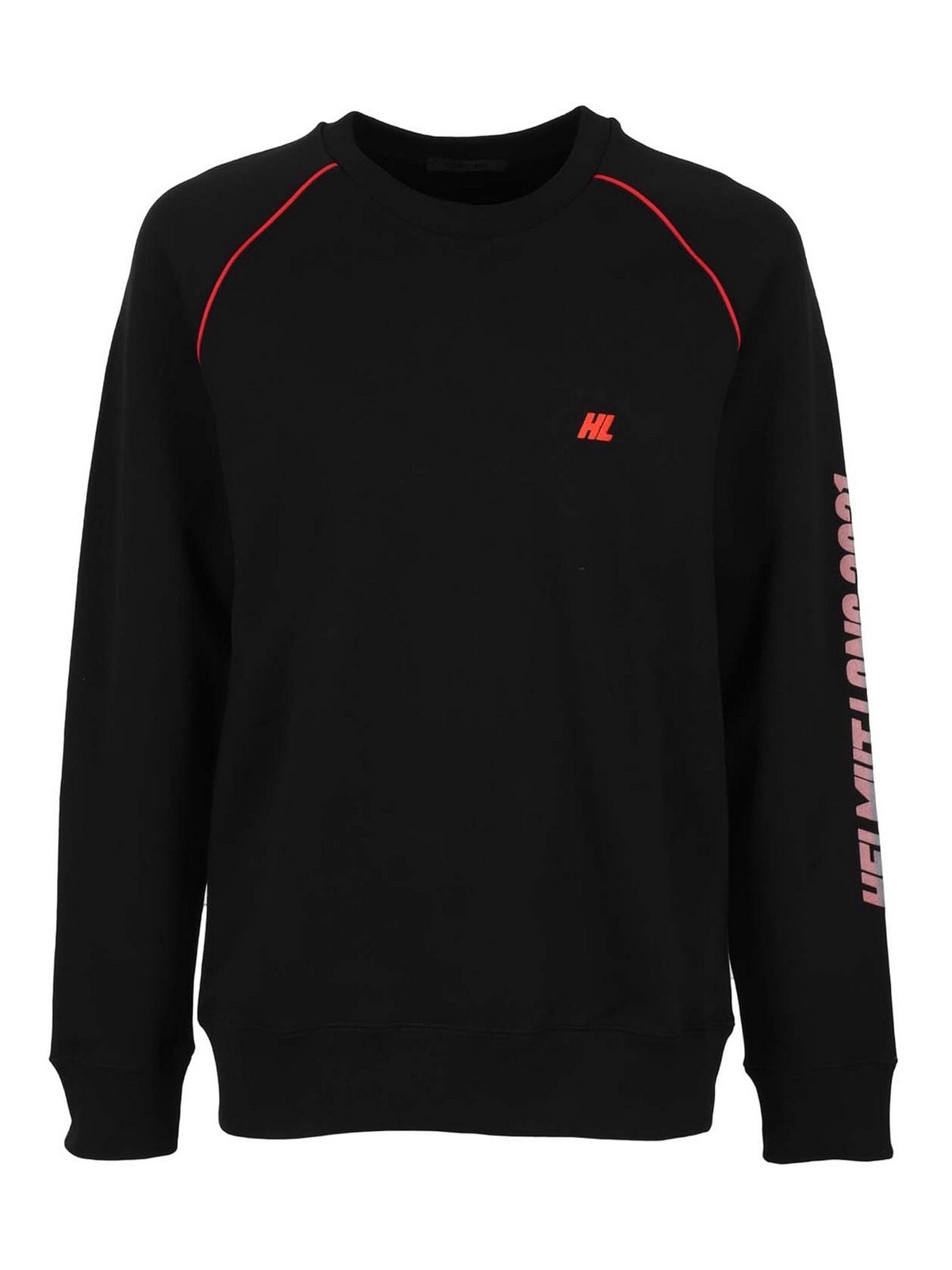 HELMUT LANG ヘルムートラング パイピング ラグラン ロゴスウェット