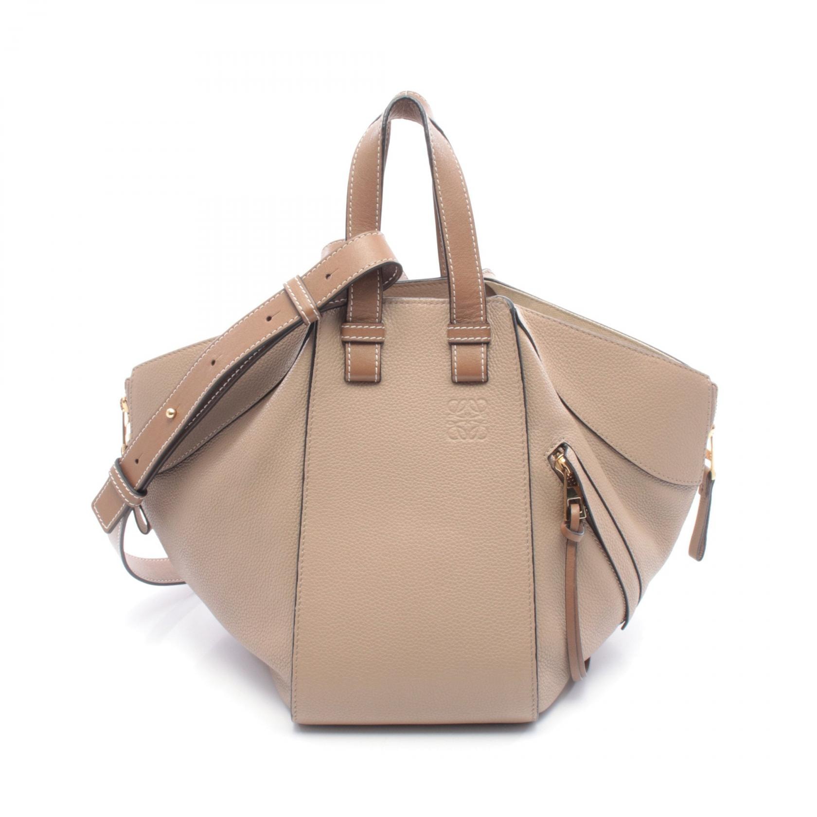 ロエベ LOEWE HAMMOCK SMALL ハンモック スモール ハンドバッグ バッグ レザー レディース ベージュ系 【中古】