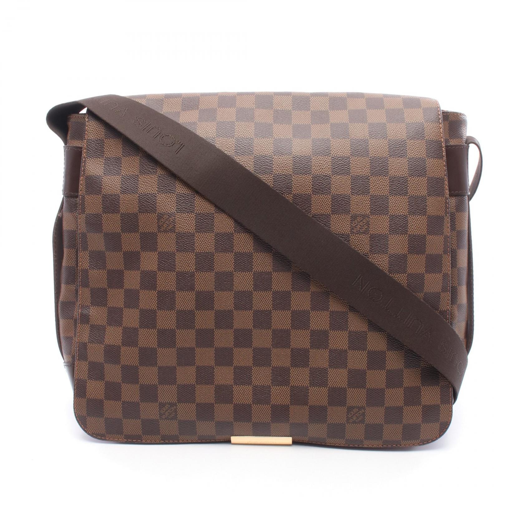 ルイ・ヴィトン LOUIS VUITTON バスティーユ ダミエエベヌ ショルダーバッグ バッグ PVCコーティングキャンバス レザー メンズ レディース ブラウン系 N45258 【中古】