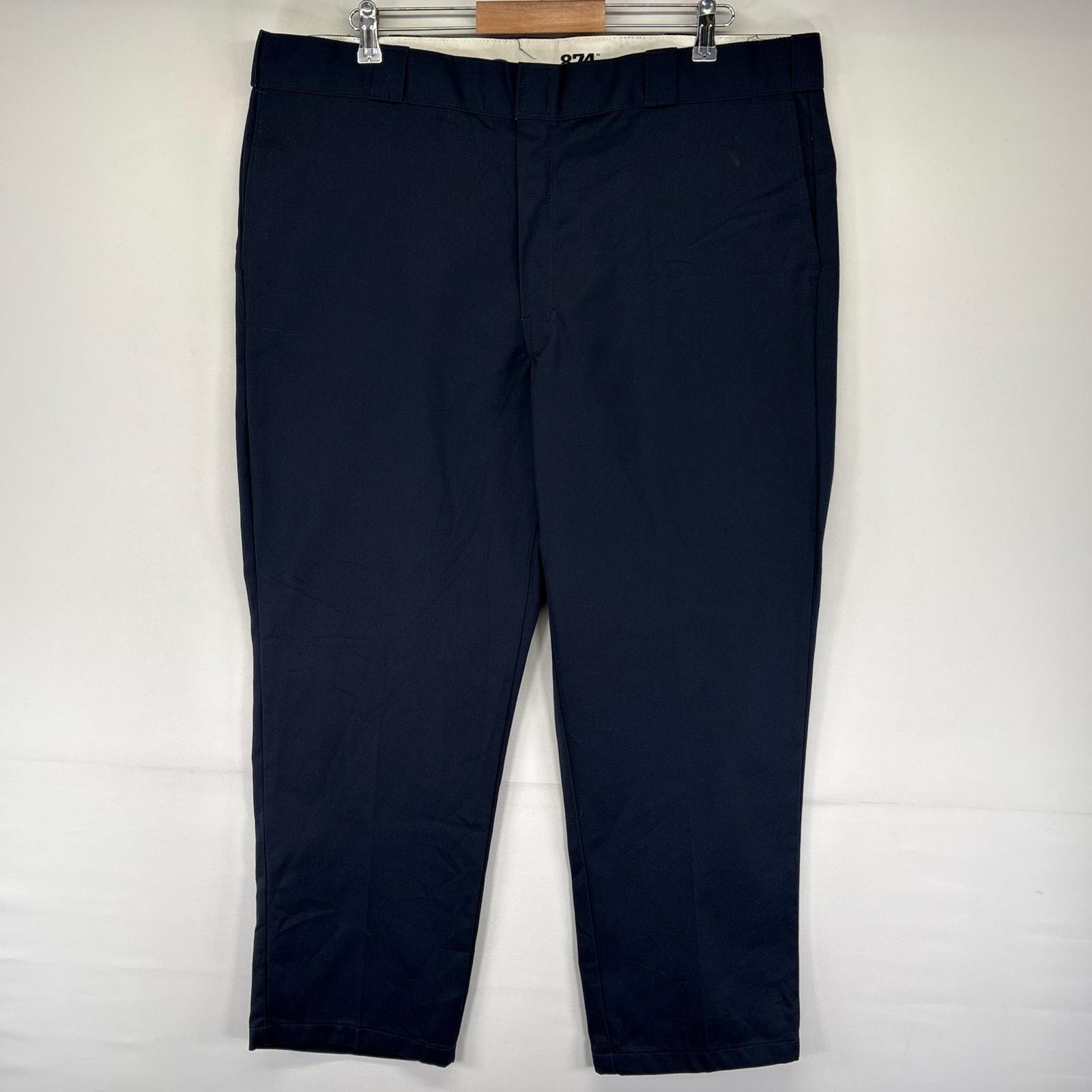 古着 ディッキーズ Dickies パンツ ワークパンツ 874 チノパン ワンポイントロゴ ジッパーフライ W42 L30  ネイビー系 メンズ