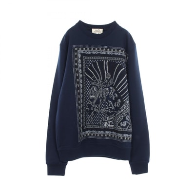 エルメス HERMES Cheval Punk Bandana スウェット 衣料品 トップス ウール メンズ ネイビー系 【中古】