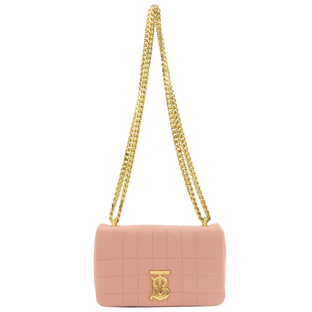 BURBERRY バーバリー ローラ TBロゴ チェーンショルダー ショルダーバッグ カーフ レディース [中古]