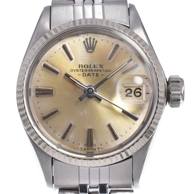 ロレックス ROLEX 6917/4 ヴィンテージ オイスターパーペチュアルデイト Cal.2030 ロングメモリ 自動巻き レディース 腕時計 O#148562