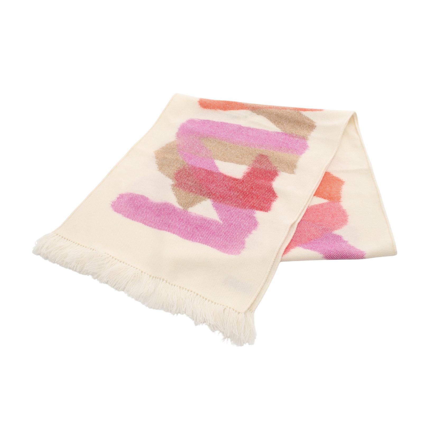 エルメス HERMES イカット ジグザグ マフラー 衣料品 カシミヤ カシミヤ レディース アイボリー系 / マルチカラー 【中古】