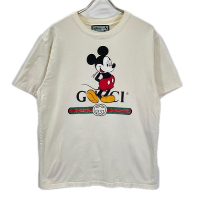 グッチ ×ディズニー 565806 ホワイト ミッキープリントTシャツ XS