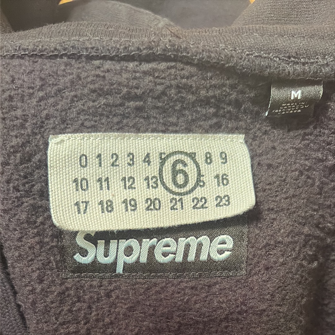 Supreme x MM6 Maison Margiela Box Logo Zip Up Hooded Sweatshirt "Black"