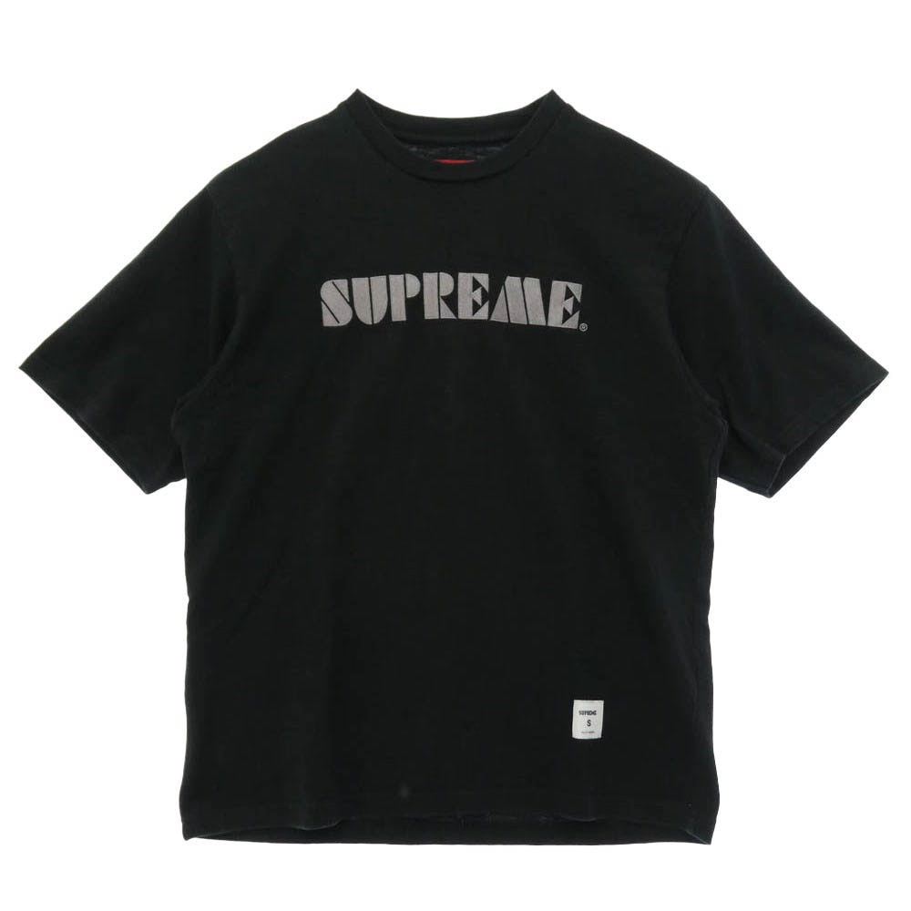 Supreme シュプリーム 24SS Stencil Embroidered SS Top ステンシル エンブロイダード ショートスリーブ Tシャツ 半袖 カットソー ブラック系 S【中古】