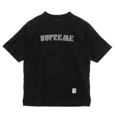 Supreme シュプリーム 24SS Stencil Embroidered SS Top ステンシル エンブロイダード ショートスリーブ Tシャツ 半袖 カットソー ブラック系 S【中古】