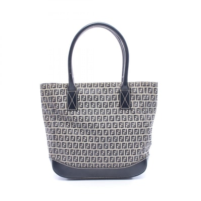 フェンディ FENDI ズッキーノ トートバッグ バッグ キャンバス レザー レディース ネイビー系 / グレー系 【中古】