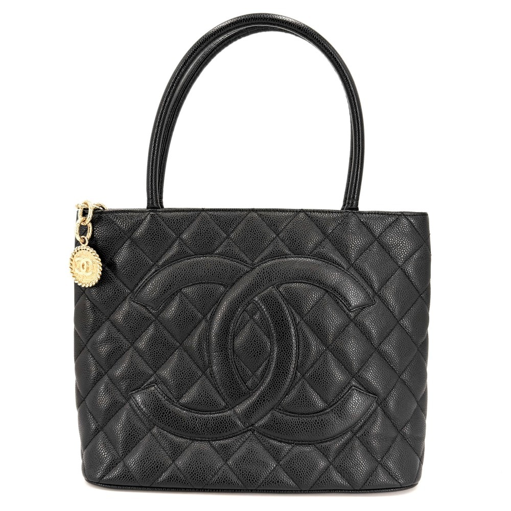 CHANEL シャネル ハンドバッグ マトラッセ 復刻トート トートバッグ 肩掛け キャビアスキン ブラック 黒 ゴールド金具 レディース【中古品】