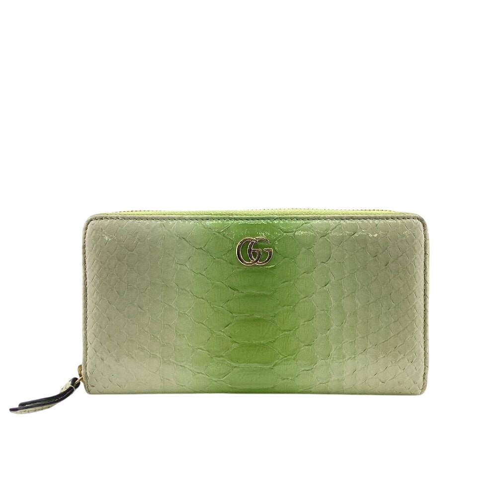 グッチ GUCCI 長財布 ダブルG ラウンドファスナー 456117 ライトグリーン