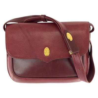CARTIER カルティエ マストライン ワインレッド ゴールド金具 レザー ショルダーバッグ メッセンジャーバッグ 600171 【中古】