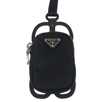 美品 PRADA プラダ テスート 三角ロゴプレート ブラック 黒 シルバー金具 ナイロン ラバー/ 携帯 スマホアクセサリー 男女兼用 601784 【中古】