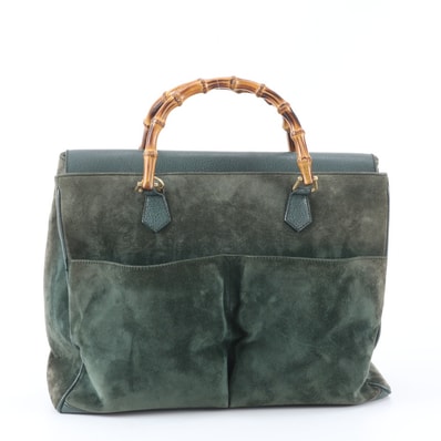 ■美品 グッチ バンブースエード ゴールド 金具 002 2855